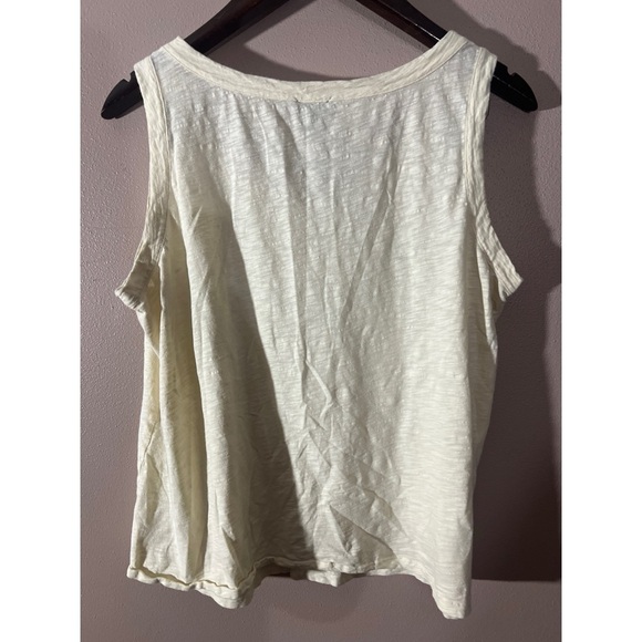Talbots Cream Tank Top with Asymmetrical Hem nwot - Picture 3 of 3